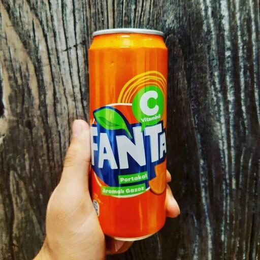 نوشابه فلزی فانتا fanta طعم پرتغالی اصل ترکیه 330ml